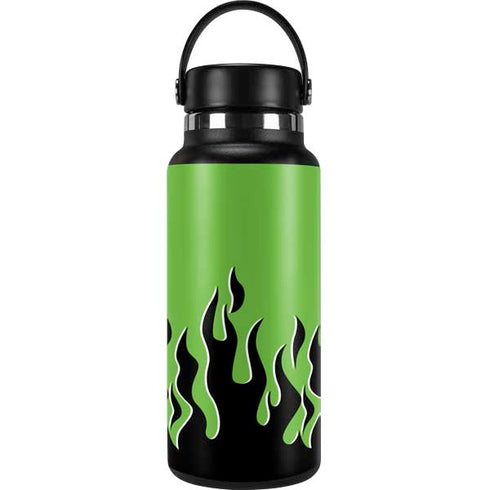 Green Flames Hydro Flask 32oz Wide Mouth Skin